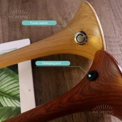 DEVENIRRICHE Lampe De Table Batterie LED Sans Fil Dimmable, Lampe De Table Rechargeable Portable Avec Batterie Pour Restaurant Bar Extérieur, Lampe De Bureau Couleur Bois Avec Interrupteur Tactile,Natural Color -Lampe Soldes Boutique 48455823 3