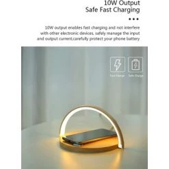 DEVENIRRICHE Lampe De Chevet LED à Intensité Variable Avec Charge Sans Fil Qi, Alimentation Via USB, Contrôle Tactile Pour Chambre à Coucher, Bureau, Bureau -Lampe Soldes Boutique 48455860 3