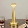 DEVENIRRICHE Lampe De Table Sans Fil Restaurant Portatives, Lampe De Bureau Rechargeable Avec Contrôle Tactile Lampe De Chevet LED 4000K Pour Chambre à Coucher, 2000mAh,D'or