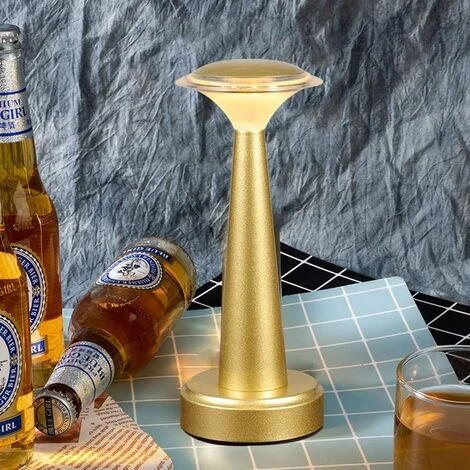 DEVENIRRICHE Lampe De Table Sans Fil Restaurant Portatives, Lampe De Bureau Rechargeable Avec Contrôle Tactile Lampe De Chevet LED 4000K Pour Chambre à Coucher, 2000mAh,D'or 3 DEVENIRRICHE Lampe De Table Sans Fil Restaurant Portatives, Lampe De Bureau Rechargeable Avec Contrôle Tactile Lampe De Chevet LED 4000K Pour Chambre à Coucher, 2000mAh,D'or – Image 3