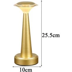DEVENIRRICHE Lampe De Table Sans Fil Restaurant Portatives, Lampe De Bureau Rechargeable Avec Contrôle Tactile Lampe De Chevet LED 4000K Pour Chambre à Coucher, 2000mAh,D'or 8 DEVENIRRICHE Lampe De Table Sans Fil Restaurant Portatives, Lampe De Bureau Rechargeable Avec Contrôle Tactile Lampe De Chevet LED 4000K Pour Chambre à Coucher, 2000mAh,D'or -Lampe Soldes Boutique 48455867 4