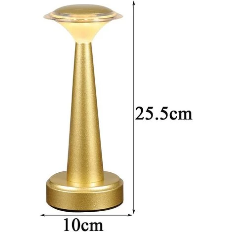 DEVENIRRICHE Lampe De Table Sans Fil Restaurant Portatives, Lampe De Bureau Rechargeable Avec Contrôle Tactile Lampe De Chevet LED 4000K Pour Chambre à Coucher, 2000mAh,D'or 4 DEVENIRRICHE Lampe De Table Sans Fil Restaurant Portatives, Lampe De Bureau Rechargeable Avec Contrôle Tactile Lampe De Chevet LED 4000K Pour Chambre à Coucher, 2000mAh,D'or – Image 4
