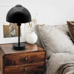 B.K.Licht Lampe De Table Design I Douille E14 I Lampe De Table Pour 1 Ampoule De Max. 25 Watt I Interrupteur à Câble I Noir Mat -Lampe Soldes Boutique 48458276 5