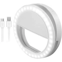 Lampe Soldes Boutique 18 Kueatily Selfie Ring Light, Anneaux Lumineux De Selfie Avec Lumière LED Pour Caméra, Rechargeable 36 LED Comble-lumière, 3 Niveaux De Luminosité Réglable Lumière Vidéo, Lumière De Nuit Pour Smartphone