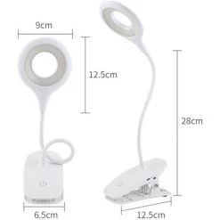 VERSAILLESFR Lampe De Pince Lecture Rechargeable 20 LED Lampe De Bureau Luminosité Lampe Clip Flexible Pour Bloquer Pour Lire Des Livres, Bureau, Enfant, Chevet，-Versailles -Lampe Soldes Boutique 48833104 5