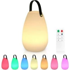 BRIDAY Grande Lampe D'extérieur à Batterie Rechargeable Avec Télécommande - Lampe De Table étanche Sans Fil Rechargeable à Intensité Variable