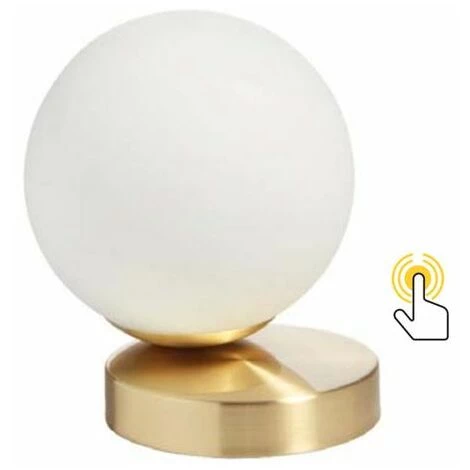 MILLUMINE Lampe De Chevet Tactile Roxanne En Verre Et Laiton Mat - Doré 2 MILLUMINE Lampe De Chevet Tactile Roxanne En Verre Et Laiton Mat - Doré – Image 2