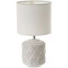 LOLAHOME Lampe De Chevet Avec Feuilles En Céramique Blanche Ø 15x28 Cm