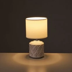 LOLAHOME Lampe De Chevet Avec Feuilles En Céramique Blanche Ø 15x28 Cm 7 LOLAHOME Lampe De Chevet Avec Feuilles En Céramique Blanche Ø 15x28 Cm -Lampe Soldes Boutique 49728598 4