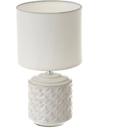 LOLA HOME Lampe De Chevet Mosaïque En Céramique Blanche Ø 15x28 Cm 1 LOLA HOME Lampe De Chevet Mosaïque En Céramique Blanche Ø 15x28 Cm