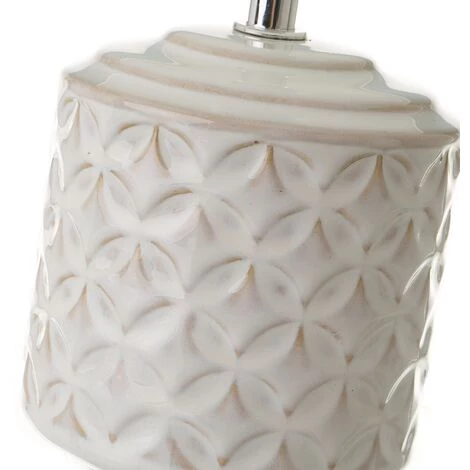LOLA HOME Lampe De Chevet Mosaïque En Céramique Blanche Ø 15x28 Cm 2 LOLA HOME Lampe De Chevet Mosaïque En Céramique Blanche Ø 15x28 Cm – Image 2