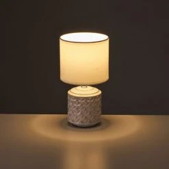 LOLA HOME Lampe De Chevet Mosaïque En Céramique Blanche Ø 15x28 Cm 7 LOLA HOME Lampe De Chevet Mosaïque En Céramique Blanche Ø 15x28 Cm -Lampe Soldes Boutique 49749487 4