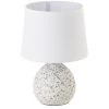 LOLA HOME Lampe De Chevet Contemporaine En Céramique Blanche 28x19x19 Cm
