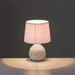 LOLA HOME Lampe De Chevet Contemporaine En Céramique Blanche 28x19x19 Cm -Lampe Soldes Boutique 49749600 3