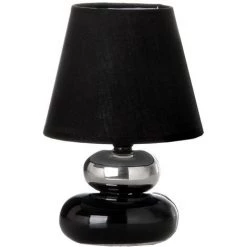 LOLAHOME Lampe De Chevet Orientale Céramique Noire 15x22 Cm