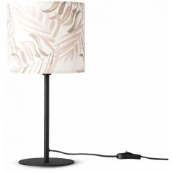 Paco Home Lampe Table Lampe De Chevet ∅18cm Jungle Palmiers Pastel Vert Hauteur 36,5cm E14 Vert (Ø18cm), Lampe De Table - Noir