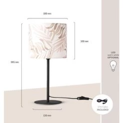 Paco Home Lampe Table Lampe De Chevet ∅18cm Jungle Palmiers Pastel Vert Hauteur 36,5cm E14  Vert (Ø18cm),  Lampe De Table - Noir -Lampe Soldes Boutique 50630166 3