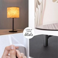 Paco Home Lampe Table Lampe De Chevet ∅18cm Jungle Palmiers Pastel Vert Hauteur 36,5cm E14  Vert (Ø18cm),  Lampe De Table - Noir -Lampe Soldes Boutique 50630166 4