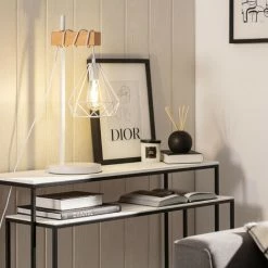 LEDKIA Lampe à Poser Bois Et Métal Sardo Blanc - Blanc -Lampe Soldes Boutique 50819225 3