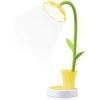 LITZEE Lampe De Chevet Enfant, Lampe De Bureau Rechargeable Créative LED Protection Des Yeux Lampe De Table à Capteur Tactile Lampe De Chevet à Intensité Variable Avec Porte-stylo (Jaune)