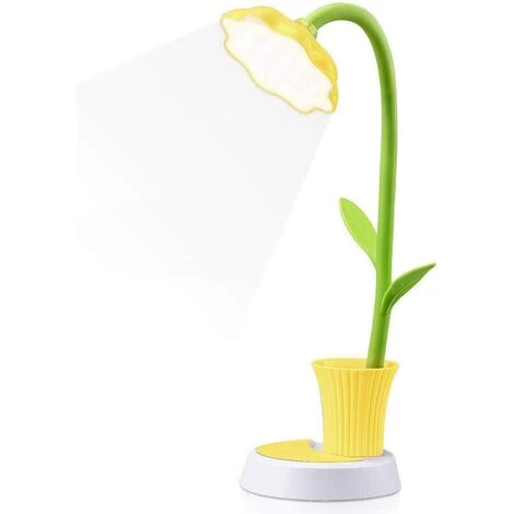 LITZEE Lampe De Chevet Enfant, Lampe De Bureau Rechargeable Créative LED Protection Des Yeux Lampe De Table à Capteur Tactile Lampe De Chevet à Intensité Variable Avec Porte-stylo (Jaune) 1 LITZEE Lampe De Chevet Enfant, Lampe De Bureau Rechargeable Créative LED Protection Des Yeux Lampe De Table à Capteur Tactile Lampe De Chevet à Intensité Variable Avec Porte-stylo (Jaune)