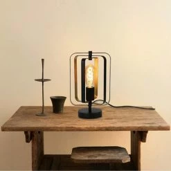 ZMH Lampe De Table Lampe De Chevet Vintage Noir - Lampe De Table Lampe Rotative Rétro En Métal Douille E27 Décoration Design Moderne Pour Salon Chambre Lampe De Table à Manger Chambre D'enfant -Lampe Soldes Boutique 51586862 4