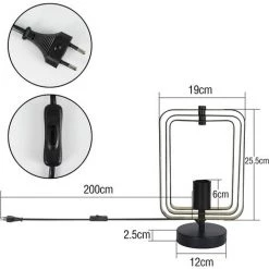 ZMH Lampe De Table Lampe De Chevet Vintage Noir - Lampe De Table Lampe Rotative Rétro En Métal Douille E27 Décoration Design Moderne Pour Salon Chambre Lampe De Table à Manger Chambre D'enfant -Lampe Soldes Boutique 51586862 5