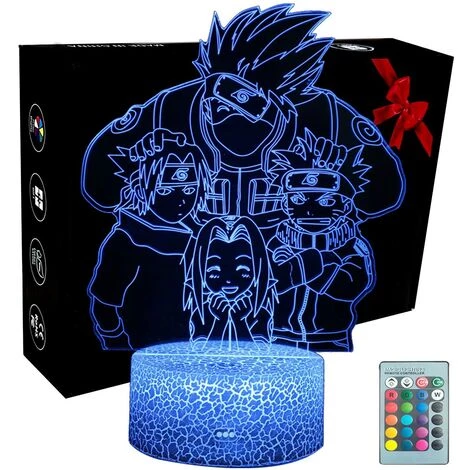 QERSTA 3D Lampe Illusion Optique Anime Naruto Hatake Kakashi Classe 7 LED Veilleuse,16 Couleurs Télécommande Lampe De Chevet Enfant Lumière De Nuit,Cadeaux Noël D'anniversaire Pour Garçon Fille 1 QERSTA 3D Lampe Illusion Optique Anime Naruto Hatake Kakashi Classe 7 LED Veilleuse,16 Couleurs Télécommande Lampe De Chevet Enfant Lumière De Nuit,Cadeaux Noël D'anniversaire Pour Garçon Fille