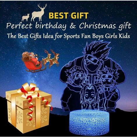 QERSTA 3D Lampe Illusion Optique Anime Naruto Hatake Kakashi Classe 7 LED Veilleuse,16 Couleurs Télécommande Lampe De Chevet Enfant Lumière De Nuit,Cadeaux Noël D'anniversaire Pour Garçon Fille 4 QERSTA 3D Lampe Illusion Optique Anime Naruto Hatake Kakashi Classe 7 LED Veilleuse,16 Couleurs Télécommande Lampe De Chevet Enfant Lumière De Nuit,Cadeaux Noël D'anniversaire Pour Garçon Fille – Image 4
