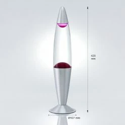 LICHTERLEBNISSE Lampe à Lave Jenny Argentée Au Design Vintage En Style Rétro Avec Liquide Clair Et Cire Rose E14 H:42cm - Rose, Transparent, Argenté 5 LICHTERLEBNISSE Lampe à Lave Jenny Argentée Au Design Vintage En Style Rétro Avec Liquide Clair Et Cire Rose E14 H:42cm - Rose, Transparent, Argenté -Lampe Soldes Boutique 52555335 3