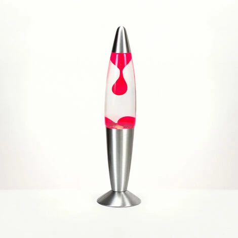 LICHTERLEBNISSE Lampe à Lave TIMMY Au Design Rétro Avec Cire Rouge Et Liquide Clair H:36cm G9 - Rouge, Transparent, Argenté 1 LICHTERLEBNISSE Lampe à Lave TIMMY Au Design Rétro Avec Cire Rouge Et Liquide Clair H:36cm G9 - Rouge, Transparent, Argenté