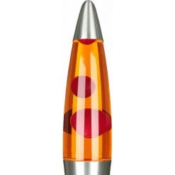 LICHT-ERLEBNISSE Lampe à Lave Jenny Argentée Au Design Vintage En Style Rétro Avec Cire Rouge Et Liquide Jaune E14 H:42 Cm - Rouge, Orange, Argent -Lampe Soldes Boutique 52555456 3
