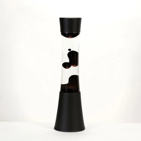 LICHTERLEBNISSE Lampe à Lave SANDRO Au Design Rétro Noir Avec Liquide Clair Et Cire Noire H:39 Cm E14 - Noir, Transparent 1 LICHTERLEBNISSE Lampe à Lave SANDRO Au Design Rétro Noir Avec Liquide Clair Et Cire Noire H:39 Cm E14 - Noir, Transparent