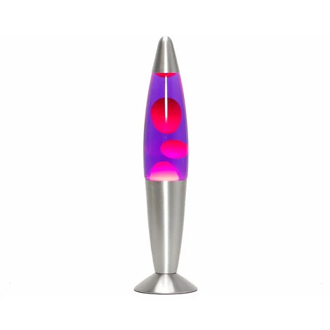 LICHTERLEBNISSE Lampe à Lave TIMMY Au Design Rétro Avec Cire Rouge Et Liquide Violet H:36cm G9 - Rouge, Bleu, Argent 2 LICHTERLEBNISSE Lampe à Lave TIMMY Au Design Rétro Avec Cire Rouge Et Liquide Violet H:36cm G9 - Rouge, Bleu, Argent – Image 2