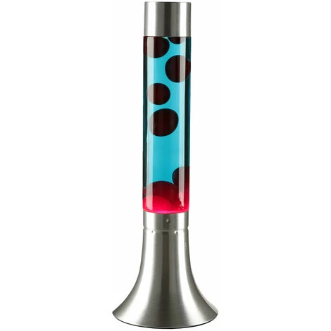 LICHTERLEBNISSE Lampe à Lave YVONNE Au Design Rétro Argenté Avec Liquide Azur Et Cire Rose Ø13cm H:38 Cm E14 - Rouge, Bleu, Argent 2 LICHTERLEBNISSE Lampe à Lave YVONNE Au Design Rétro Argenté Avec Liquide Azur Et Cire Rose Ø13cm H:38 Cm E14 - Rouge, Bleu, Argent – Image 2