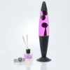 LICHTERLEBNISSE Lampe à Lave Jenny Noire Au Design Vintage En Style Rétro Avec Liquide Rosa Et Cire Violette H:42cm - Violet, Rose, Noir
