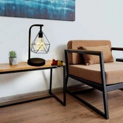 Fei Yu Lampe De Table Décorative, Rétro Atmosphère Lampe,Lampe De Bureau En Métal Forme De Diamant Ampoule Lampe De Table Lumière De Nuit Décoration Lampe Cadeau Jouet, à Piles (Blanc Chaud) -Lampe Soldes Boutique 53036523 3