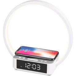 WILIT Lampe De Chevet Réglable Avec Chargeur Sans Fil, 3 Niveaux De Luminosité, Blanc, B17