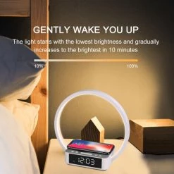 WILIT Lampe De Chevet Réglable Avec Chargeur Sans Fil, 3 Niveaux De Luminosité, Blanc, B17 -Lampe Soldes Boutique 53055098 3