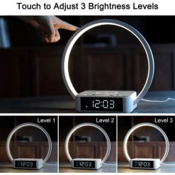 WILIT Lampe De Chevet Réglable Avec Chargeur Sans Fil, 3 Niveaux De Luminosité, Blanc, B17 -Lampe Soldes Boutique 53055098 5