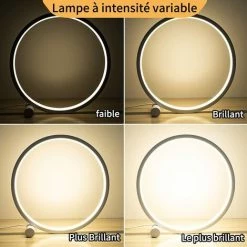 ALMI Lampe De Chevet Led Lampe De Table Tactile Dimmable,3 Couleurs 10 Luminosité Conception Circulaire Moderne, Matériel En Métal, Lampe De Lecture De Bureau Pour Chambre 8 ALMI Lampe De Chevet Led Lampe De Table Tactile Dimmable,3 Couleurs 10 Luminosité Conception Circulaire Moderne, Matériel En Métal, Lampe De Lecture De Bureau Pour Chambre -Lampe Soldes Boutique 53771321 4