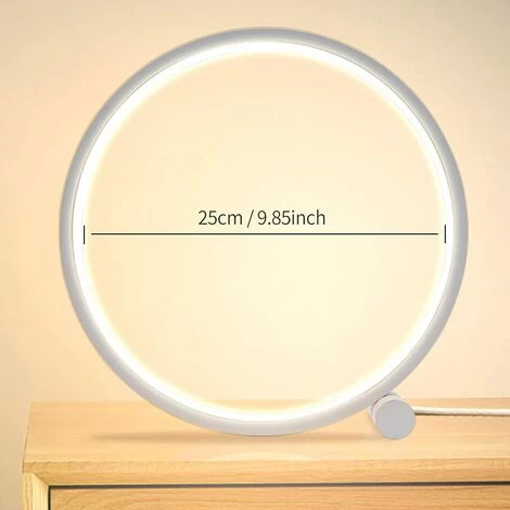 ALMI Lampe De Chevet Led Lampe De Table Tactile Dimmable,3 Couleurs 10 Luminosité Conception Circulaire Moderne, Matériel En Métal, Lampe De Lecture De Bureau Pour Chambre 5 ALMI Lampe De Chevet Led Lampe De Table Tactile Dimmable,3 Couleurs 10 Luminosité Conception Circulaire Moderne, Matériel En Métal, Lampe De Lecture De Bureau Pour Chambre – Image 5