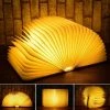 ALMI Lampe Livre Pliante USB Rechargeable Led Livre Lampe En Bois Magnétique, Lampe Décorative LED, 880 MAh,4-6heures,Light Book Pour Decoration Noël,Chambre, Maison,Noël(Mini Lampe Livre)