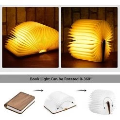 ALMI Lampe Livre Pliante USB Rechargeable Led Livre Lampe En Bois Magnétique, Lampe Décorative LED, 880 MAh,4-6heures,Light Book Pour Decoration Noël,Chambre, Maison,Noël(Mini Lampe Livre) 7 ALMI Lampe Livre Pliante USB Rechargeable Led Livre Lampe En Bois Magnétique, Lampe Décorative LED, 880 MAh,4-6heures,Light Book Pour Decoration Noël,Chambre, Maison,Noël(Mini Lampe Livre) -Lampe Soldes Boutique 53771322 3