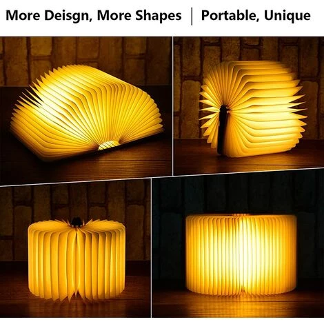 ALMI Lampe Livre Pliante USB Rechargeable Led Livre Lampe En Bois Magnétique, Lampe Décorative LED, 880 MAh,4-6heures,Light Book Pour Decoration Noël,Chambre, Maison,Noël(Mini Lampe Livre) 4 ALMI Lampe Livre Pliante USB Rechargeable Led Livre Lampe En Bois Magnétique, Lampe Décorative LED, 880 MAh,4-6heures,Light Book Pour Decoration Noël,Chambre, Maison,Noël(Mini Lampe Livre) – Image 4