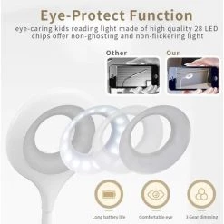 VERSAILLESFR Lampe De Bureau LED Sans Fil Rechargeable,Lampe Pince Pour Lit, Lampe De Chevet Tactile Pour Enfant, Blanc Versailles -Lampe Soldes Boutique 53824218 3