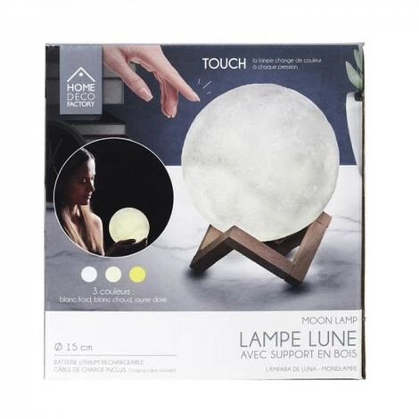 JARDIRICODECO Lampe Tactile Lune Ronde 3d D15cm 2 JARDIRICODECO Lampe Tactile Lune Ronde 3d D15cm – Image 2