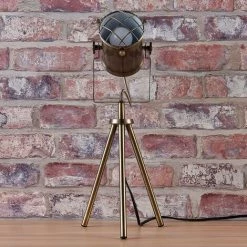 LINDBY Lampe à Poser 'Ebbi' En Métal Pour Salon & Salle à Manger - Laiton Ancien -Lampe Soldes Boutique 5447936 3