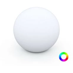 AVRIL PARIS Boule Lumineuse LED Multicolore Recharge Sans Fil Ø30 Cm, 7 Couleurs - LUNA - Blanc