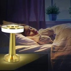 QERSTA Lampe De Table Sans Fil, Lampe De Bureau Rechargeable, Lampe De Table Gradable Avec Capteur Tactile, Luminosité à 3 Niveaux, Lampe De Chevet En Aluminium, Pour Table Basses/Restaurants/Chambre -Lampe Soldes Boutique 54872517 3